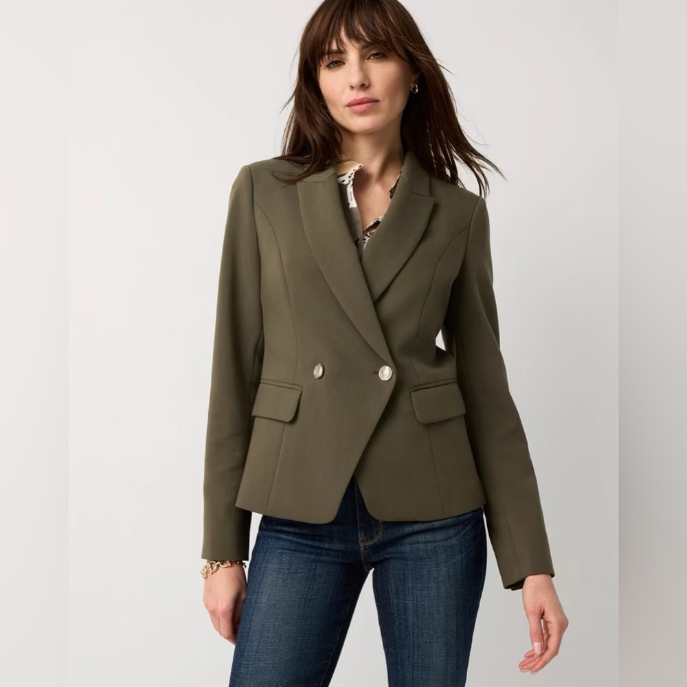 NWT WHBM Cropped Double Button Blazer